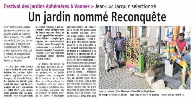 Article gazette du Morbihan - création jardin Arstïl