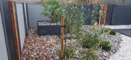 cloture bois, composite et ardoise 56