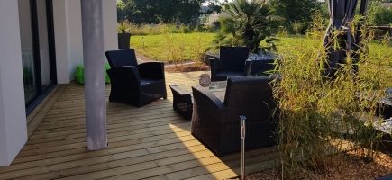 terrasse pin et jardinières terrasse pin et jardinières