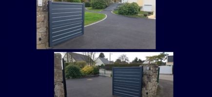 Pose d'un portail motorisé en aluminium-56-Morbihan Pose d'un portail motorisé en aluminium-56-Morbihan