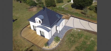 Terrasse bois en pin et pavage entrée-56-Morbihan Terrasse bois en pin et pavage entrée-56-Morbihan