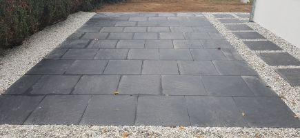 Terrasse en grès cérame Plougoumelen Terrasse en grès cérame Plougoumelen