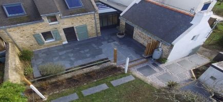 Terrasse grès cérame Séné Terrasse grès cérame Séné