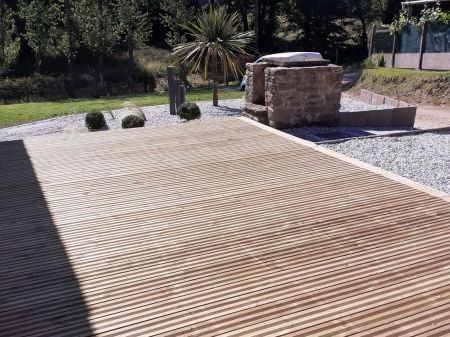 Terrasse bois en pin traité. 56-Morbihan-Camors-Auray-Vannes Terrasse bois en pin traité. 56-Morbihan-Camors-Auray-Vannes