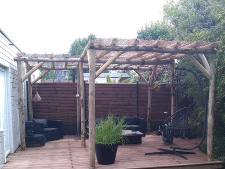 Terrasse en pin et pergola naturel-56-Morbihan Terrasse en pin et pergola naturel-56-Morbihan