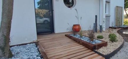 Aménagement entrée de maison Ploeren paysagiste Vannes Aménagement entrée de maison Ploeren paysagiste Vannes