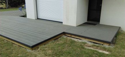 Terrasse composite lame élégance rainurée