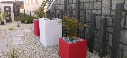 Pots déco avec piquets de schiste Pots déco avec piquets de schiste