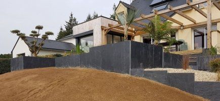 Retenue en ardoise pour terrasse
